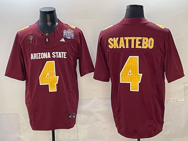 Men Arizona State Sun Devils #4 Skattebo Red 2026 NCAA Jersey